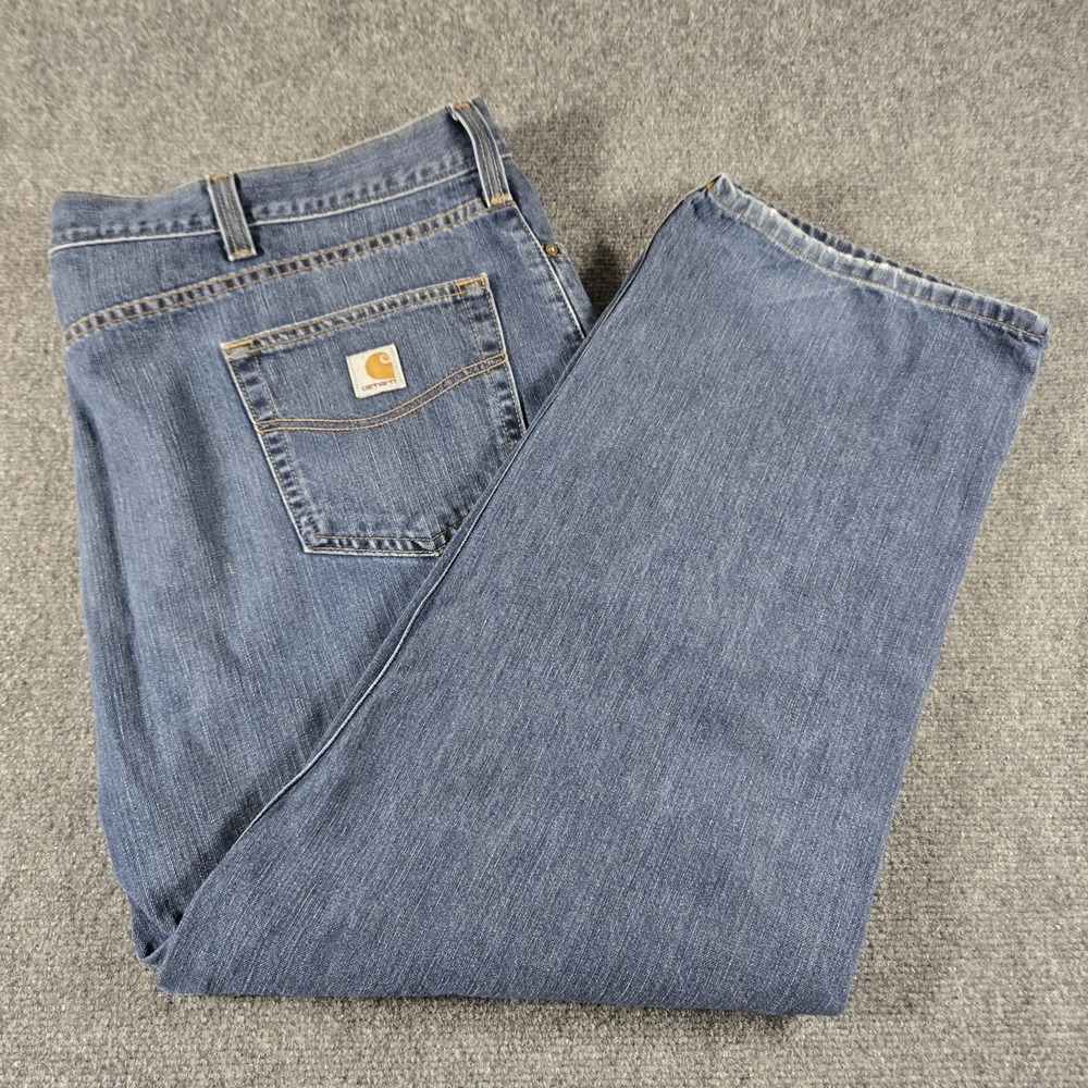 Carhartt Men's Jeans 48x30 Blue Relaxed Fit Straight Leg Denim Workwear Y2K